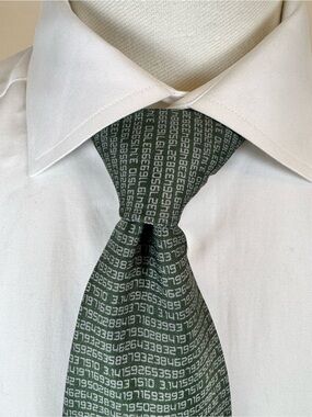 Wild Ties - Pie Anyone? Men’s Necktie Green Patterned Microfiber Tie